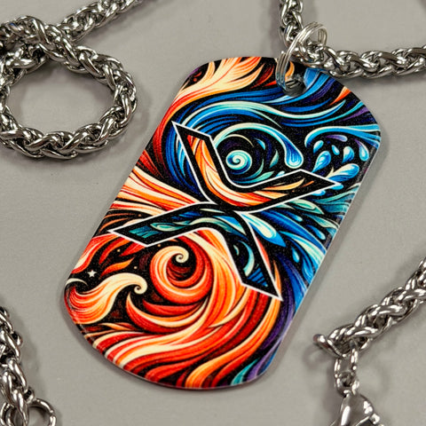 XRP Fire and Liquidity | Stainless Steel UV Printed Dog Tag
