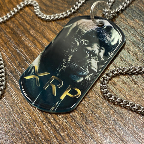 Noir XRP Lion | Stainless Steel UV Printed Dog Tag