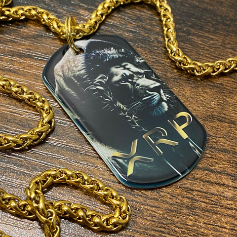 Noir XRP Lion | Stainless Steel UV Printed Dog Tag