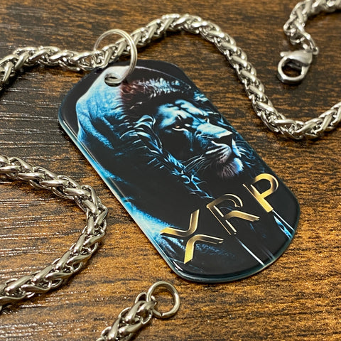 Navy XRP Lion | Stainless Steel UV Printed Dog Tag