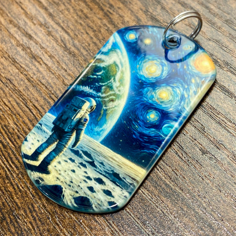 Moon Gaze | Stainless Steel UV Printed Dog Tag