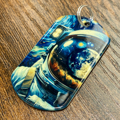 Moon Visor | Stainless Steel UV Printed Dog Tag