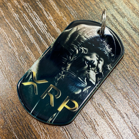 Noir XRP Lion | Stainless Steel UV Printed Dog Tag