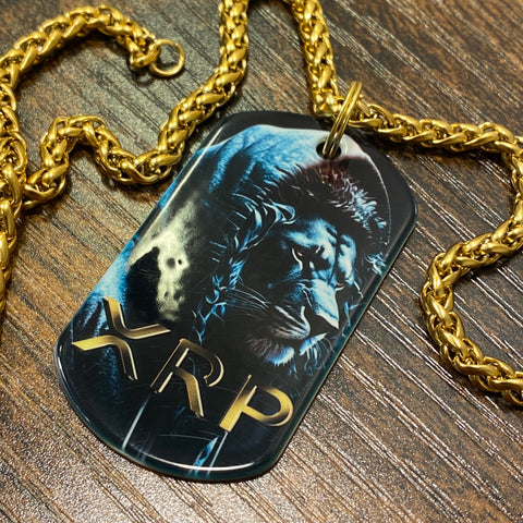 Navy XRP Lion | Stainless Steel UV Printed Dog Tag