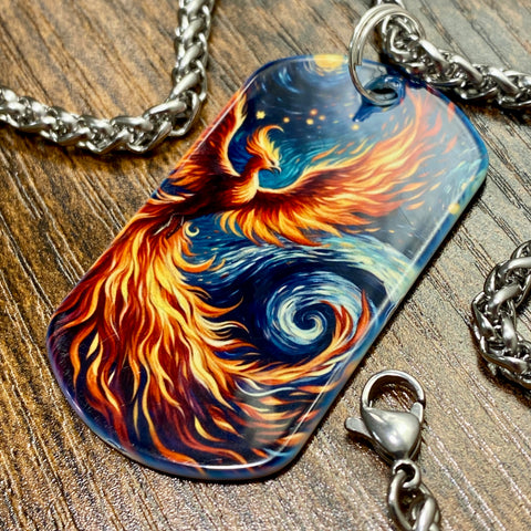 Space Phoenix | Stainless Steel UV Printed Dog Tag
