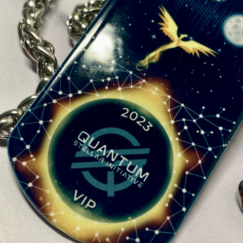 Stellar Golden Phoenix Rising | Stainless Steel Sublimated Dog Tag