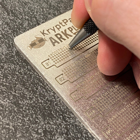 KryptPass ARK Plate | Password Recovery Key Plate