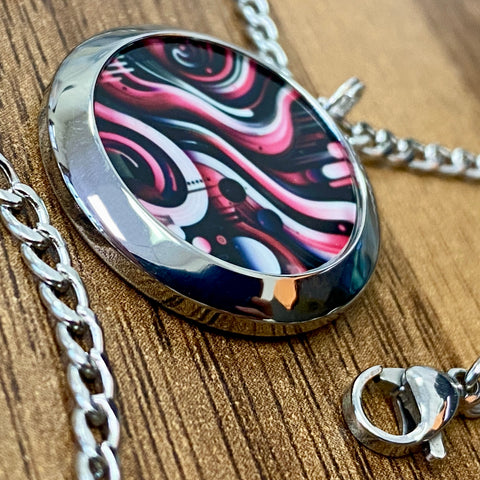 Black and Pink | Machined Pendant