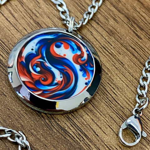 Blue and Red | Machined Pendant