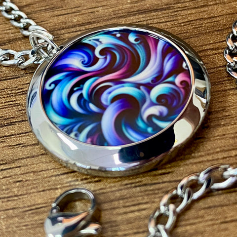 Cyan and Purple | Machined Pendant