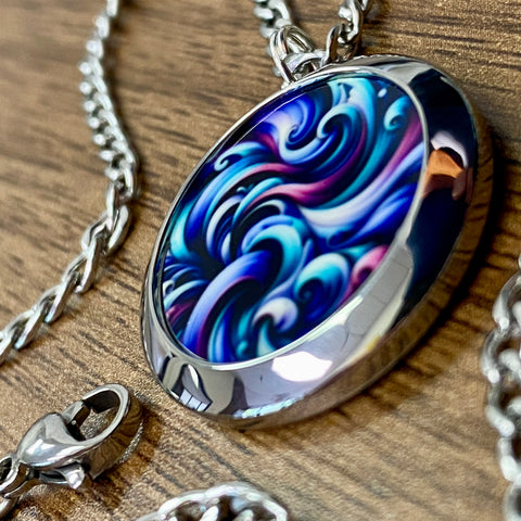 Cyan and Purple | Machined Pendant