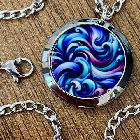 Cyan and Purple | Machined Pendant