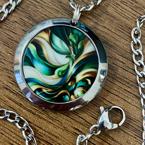 Green and Gold | Machined Pendant