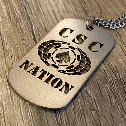CSC Nation | Titanium Cut Through Dog Tag